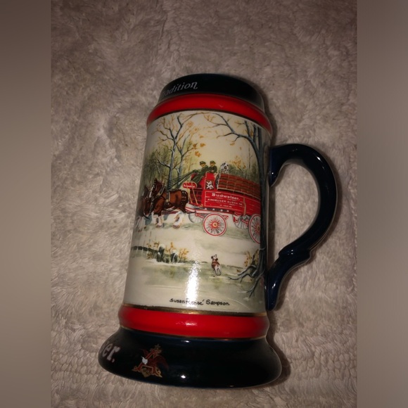 Budweiser Beer Stein Mug 1990 Budweiser beer-stein pre-owned - Picture 9 of 14